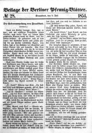 Beilage: No. 28, Sonnabend, den 8. Juli