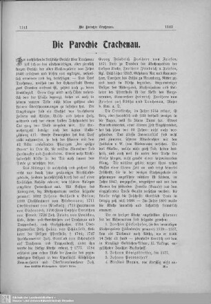 Die Parochie Trachenau