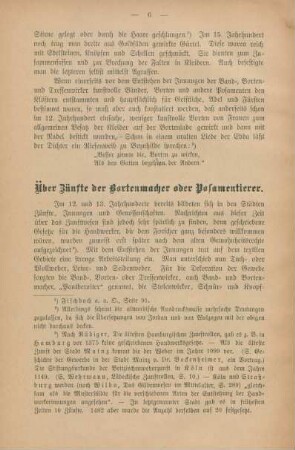 Über Zünfte der Bortenmacher oder Posamentierer