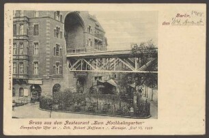 Ansichtskarte Restaurant "Zum Hochbahngarten", Tempelhofer Ufer 30