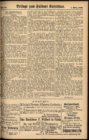 Zweite Ausgabe vom Samstag, den 05. März 1892.