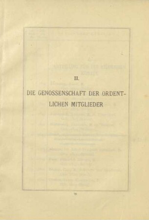 II. Die Genossenschaft der ordentlichen Mitglieder