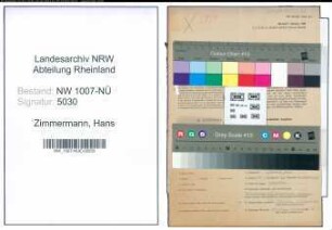 Entnazifizierung Hans Zimmermann , geb. 18.03.1910 (Mechaniker)