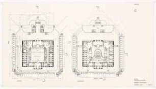 Landtag Nordrhein-Westfalen in Düsseldorf: Grundrisse Parterre, Hochparterre 1:200