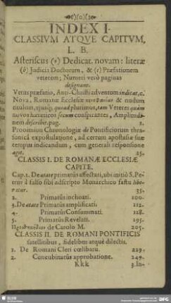 Index I. Classium Atque Capitum
