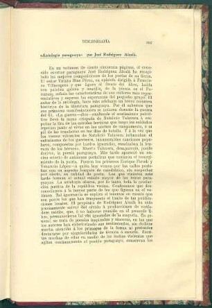 "Antología paraguaya" por José Rodriguez Alcalá
