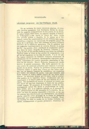 "Antología paraguaya" por José Rodriguez Alcalá
