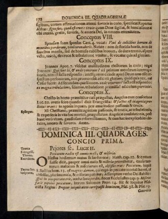 172-182, Concio I - II