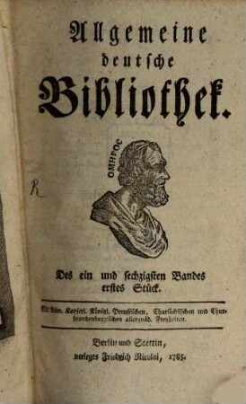 Allgemeine deutsche Bibliothek. 61. 1785