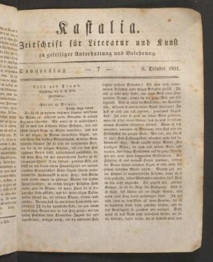 Ausgabe vom 3. October 1831.