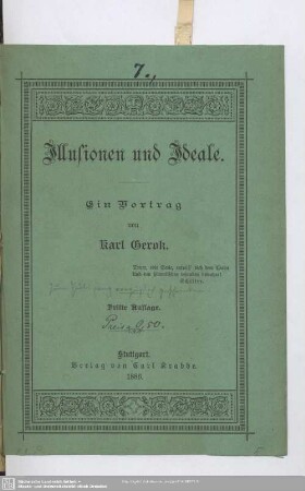 Illusionen und Ideale : ein Vortrag