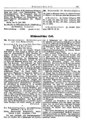Anwärterliste für Studienassessoren : [Amtlicher Teil]