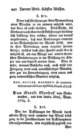 Auflösung der Metalle: metallische Salze (§. 816-818)