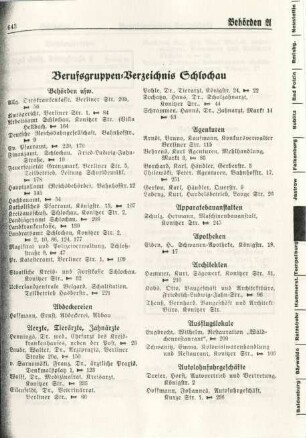 Berufsgruppen-Verzeichnis Schlochau
