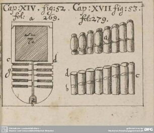 Cap: XIV. fig: 52. fol: 269. Cap: XVII fig: 53. fol: 279.