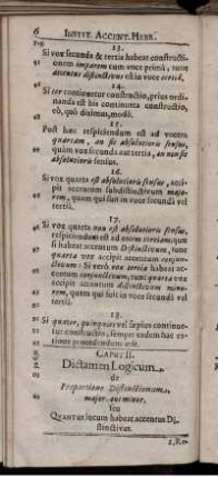 Caput II. Dictamen Logicum. de Proportione Distinctionum. maior. aut minor. seu Quantus locum habeat accentus Distinctivus