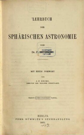 Lehrbuch der sphärischen Astronomie