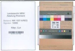 Entnazifizierung Curt Ritter , geb. 12.03.1901 ()
