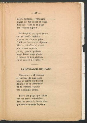 La nostalgia del pago
