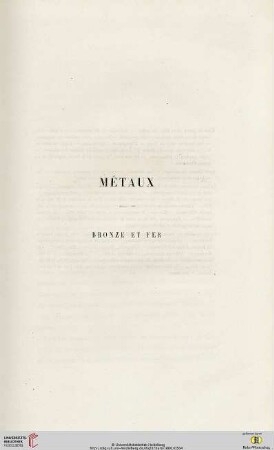 Métaux. Bronze et fer