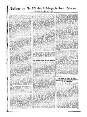 Die [Schule und das praktische Leben] : [Fortsetzung aus dem Hauptblatt] ; Beilage zu Nr. 26 der Pädagogischen Reform