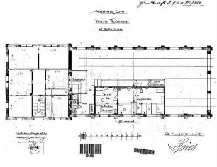 Lauda: Nördliche Wagenremise mit Hochbaubüro Grundriß Erdgeschoß