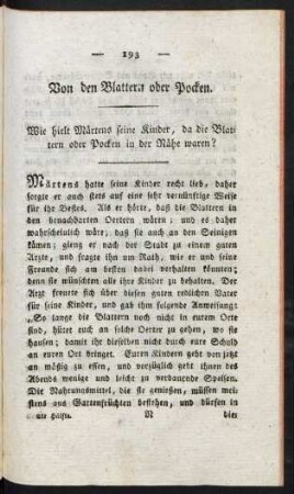 Von den Blattern oder Pocken