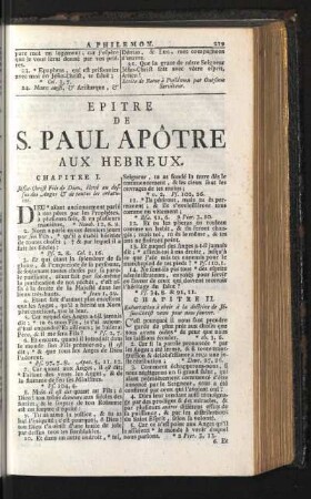 Epitre De S. Paul Apôtre Aux Hebreux