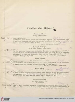 Gemälde alter Meister (Nr. 1-219)
