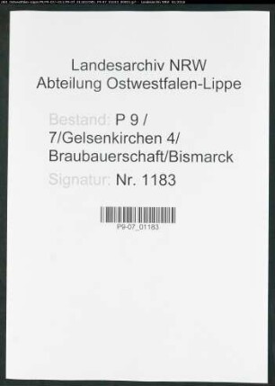 Sterberegister Standesamt Gelsenkirchen 4 Braubauerschaft Bismarck