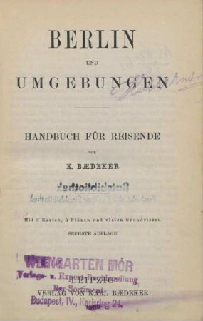 Berlin und Umgebungen : Handbuch für Reisende