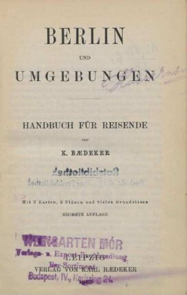 Berlin und Umgebungen : Handbuch für Reisende