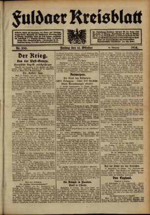 Ausgabe vom Freitag, den 16. Oktober 1914.