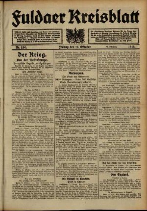 Ausgabe vom Freitag, den 16. Oktober 1914.