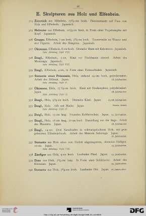 E. Skulpturen aus Holz und Elfenbein (Nr. 324-371)