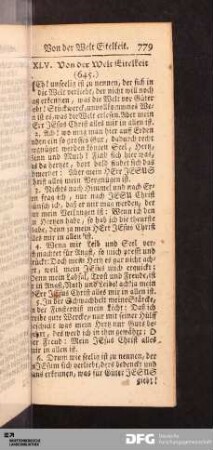 XLV. Von der Welt Eitelkeit.