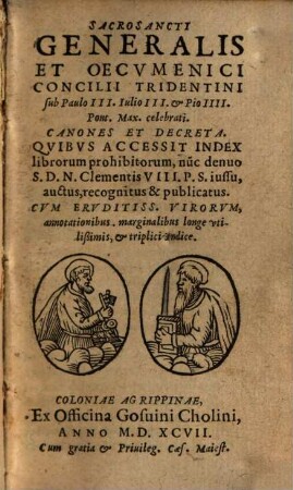 Canones et Decreta ... Concilii Tridentini