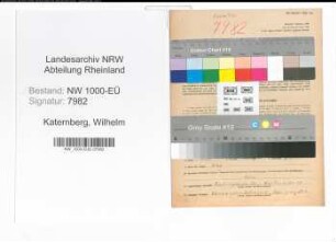 Entnazifizierung Wilhelm Katernberg, geb. 16.04.1901 (Lehrer)