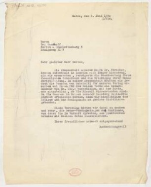 Brief an Ludwig Landshoff : 03.06.1930