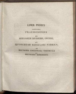 Liber Primus.