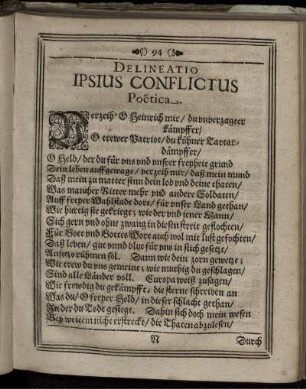 Delineatio Ipsius Conflictus Poetica