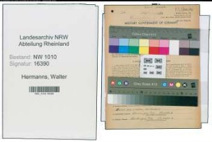 Entnazifizierung Walter Hermanns , geb. 01.01.1908 (Schlosser)