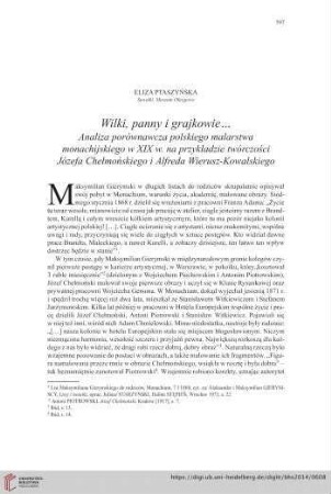 76: Wilki, panny i grajkowie... : Analiza porównawcza polskiego malarstwa monachijskiego w XIX w. na przykładzie twórczości Józefa Chełmońskiego i Alfreda Wierusz-Kowalskiego