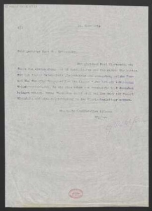 Brief an Ludwig Rottenberg : 18.03.1914