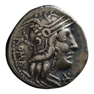 Münze, Denar, 117 oder 116 v. Chr.