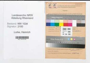 Entnazifizierung Heinrich Lorke , geb. 04.01.1883 (Obermaschinist)