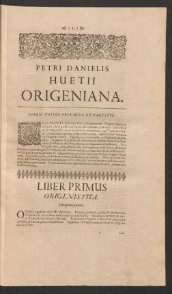Liber Primus Origenis Vita.