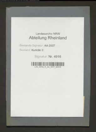 Prospekt der kurkölnischen Lotterie
