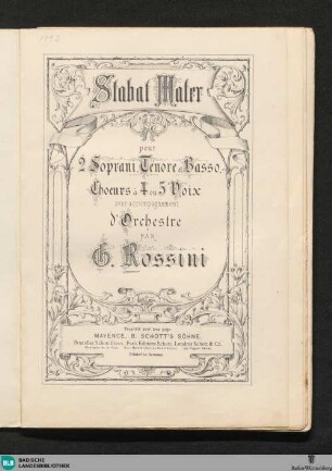 Stabat mater : pour 2 soprani, tenore et basso, choeurs à 4 ou 5 voix