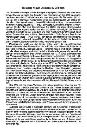 Die Georg-August-Universität zu Göttingen